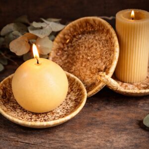 Natural Ceramic Candle Plate