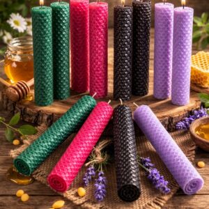 Rolled Beeswax Taper Candles